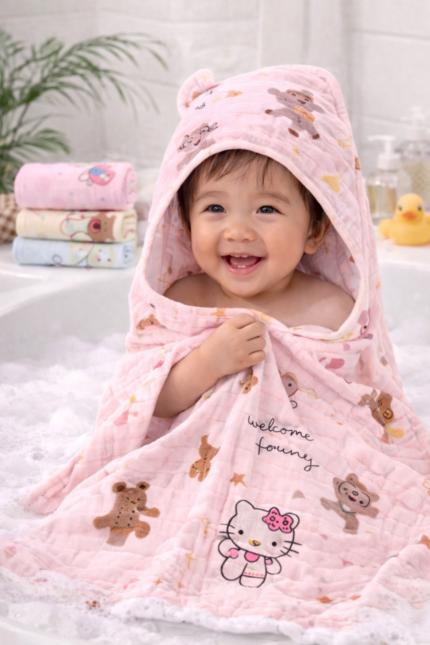 Muslin Printed Baby Bath Towel