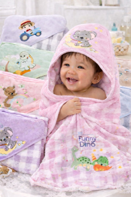Baby Hooded Towel (Checks Design)