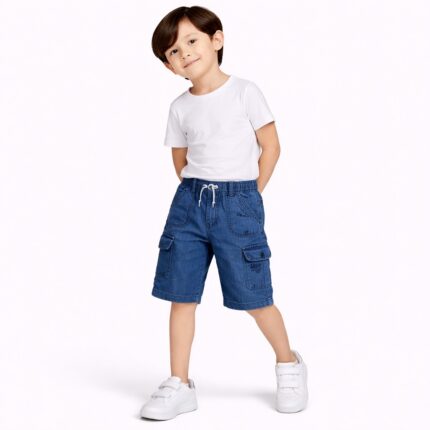 kids cargo denim shorts