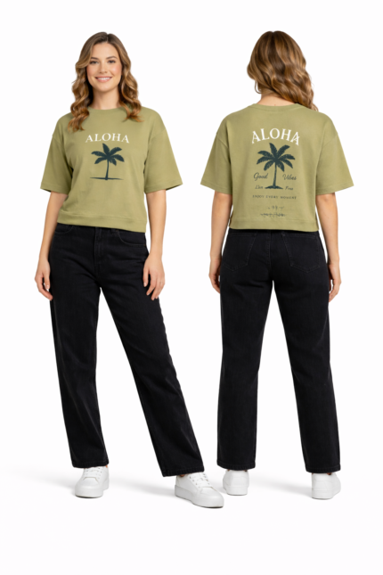 REVVO Women’s Crop Top – UltraSoft Cotton Spandex | Style RVT-515A