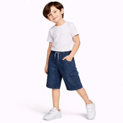 kids cargo denim shorts