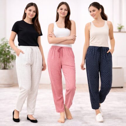 women polka dot malai pajama