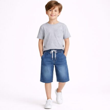 kids denim knee length shorts