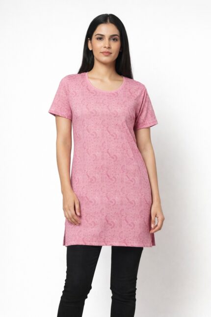 women printed long top