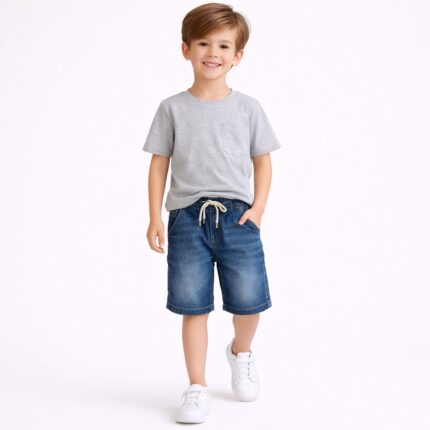 kids denim jogger shorts