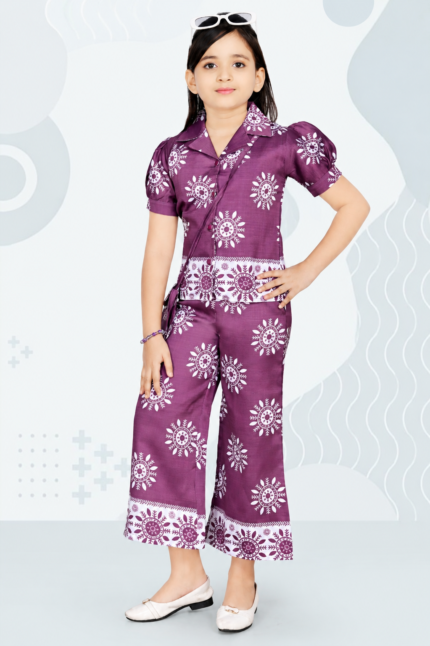 Girls Printed Shirt & Palazzo Set / Stylish Co-Ord Fashion Set