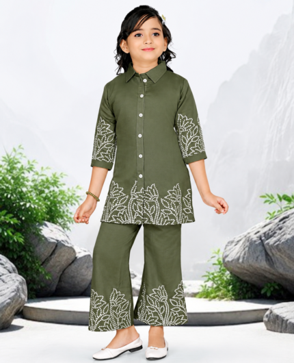 Girls Designer Kurti & Palazzo Set / Elegant Ethnic Co-Ord Set