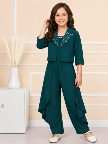 Girls Indo-Western Suit Set / Designer Layered Co-Ord Set