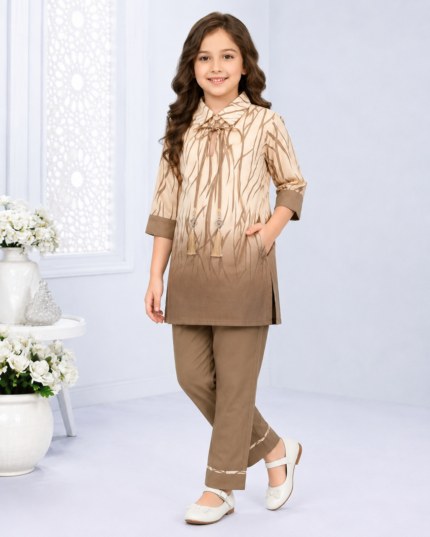 Girls Printed Kurti & Pant Set / Stylish Casual Ethnic Wear