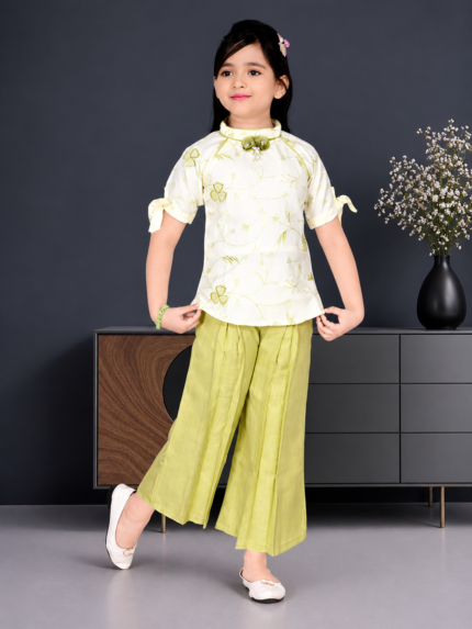 Girls Stylish Top & Palazzo Set / Elegant Casual Co-Ord Set