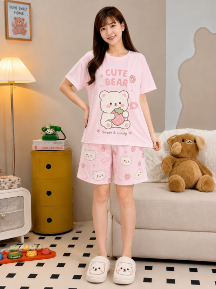 Women’s Cartoon Print Night Suit Set