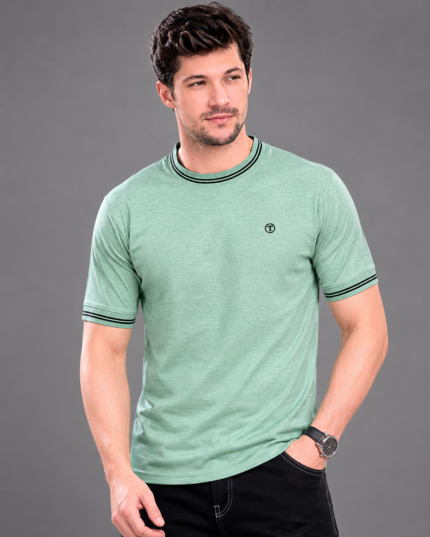 Men's Bird Eye Fancy Round Neck T-Shirt