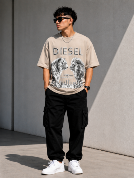 Diesel Checkmate Graphic Oversized T-Shirt
