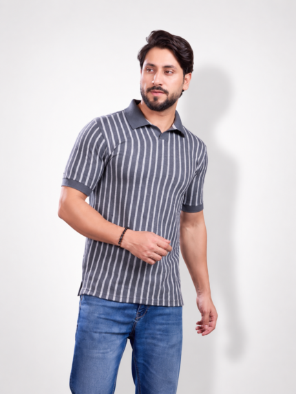 Men's Texture Knit Polo T-Shirt