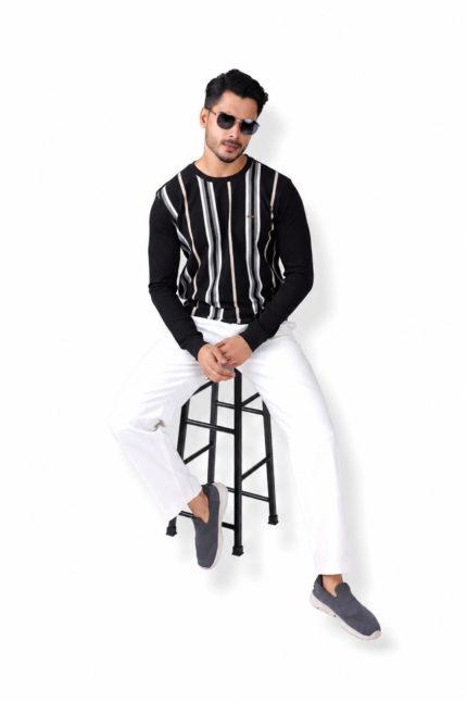 Men's Striped Full Sleeve Sweater