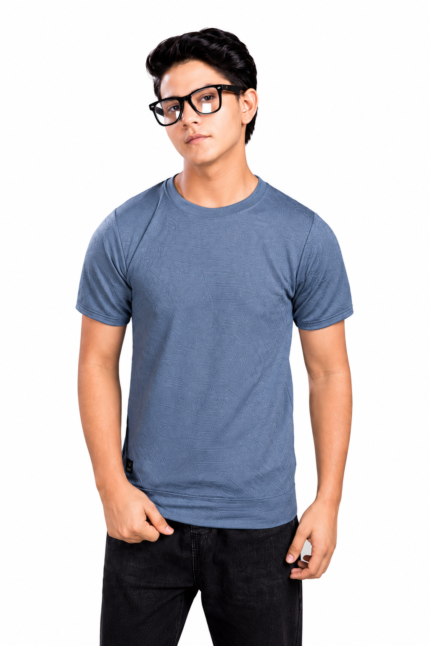 Boys Typo Jacquard Tee with Band & Sleeve Piping