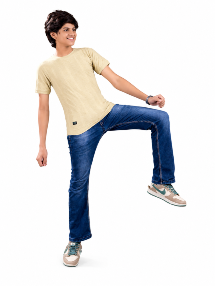 Boys Sinker Jacquard Tee with Band & Sleeve Piping