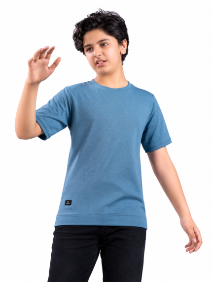 Boys Cocoman Jacquard Tee with Band & Sleeve Piping