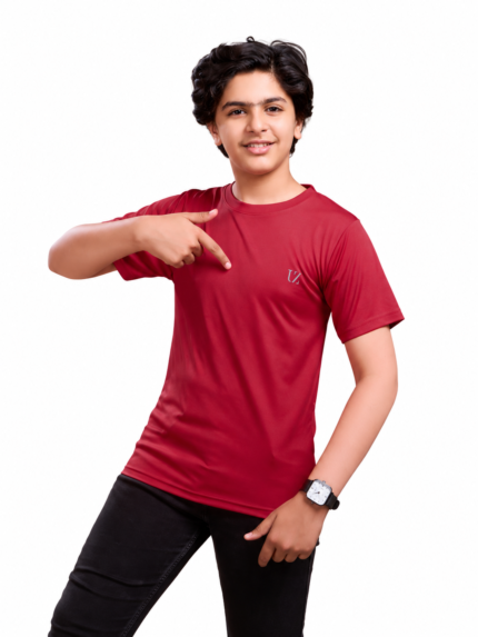 Boys Premium Solid Tee with Chest Logo