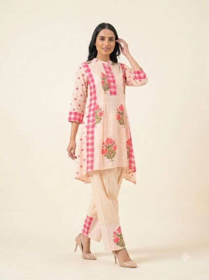 Women's Premium Heavy White Embroidered Mustard Kurta Set