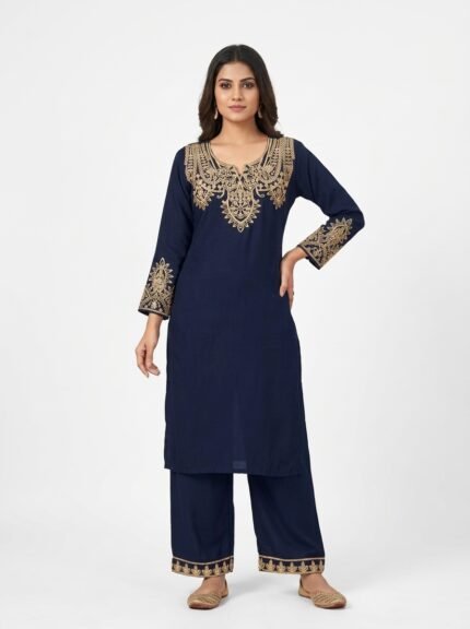 Women's Embroidered Kurta Pant Set