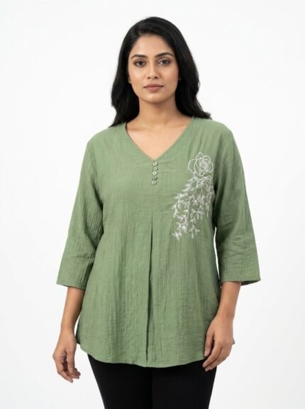 Women's Floral Embroidered Casual Top
