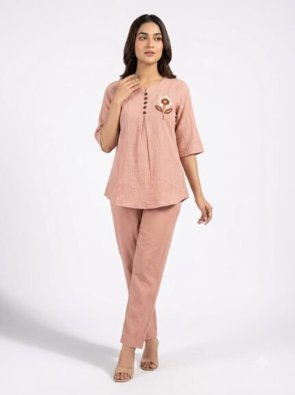 Women's Floral Applique Co-Ord Set