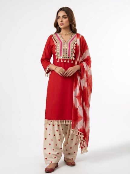 Women's Embroidered Kurta Pant Set