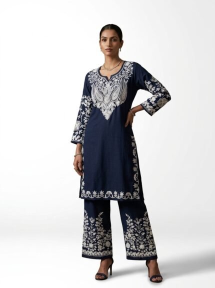 Women's Embroidered Kurta Pant Set