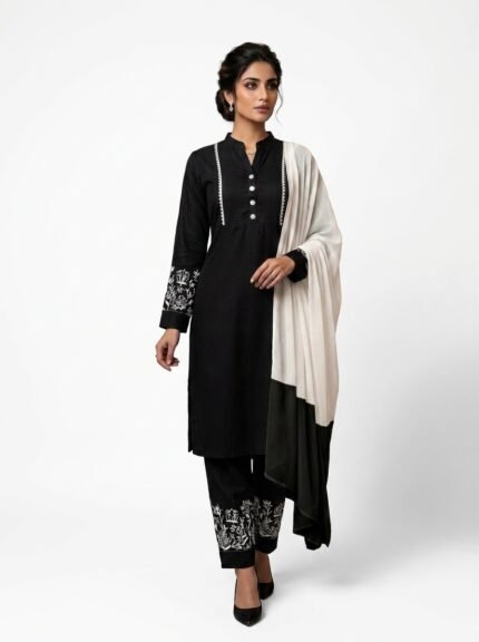 Women's Embroidered Kurta Pant Set