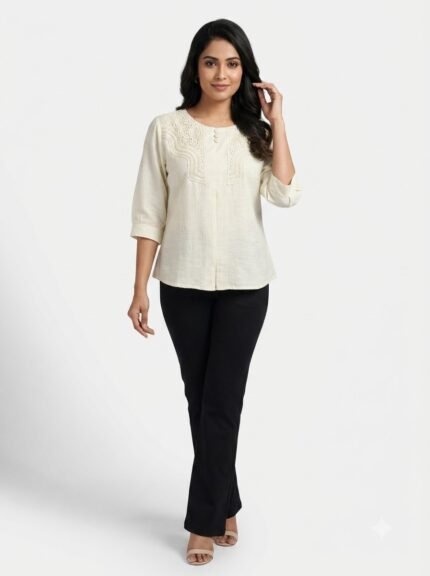 Women's Embroidered Lace Casual Top