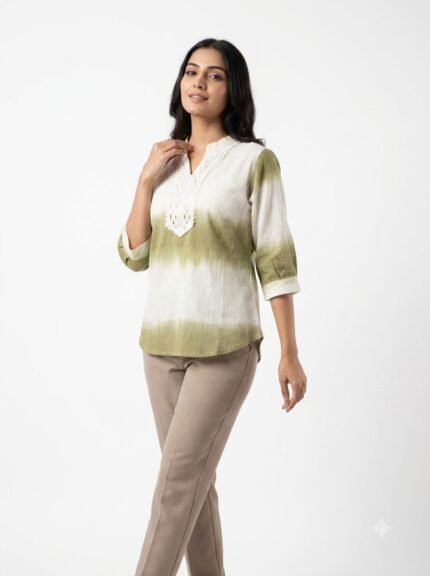 Women's Ombre Embroidered Casual Top