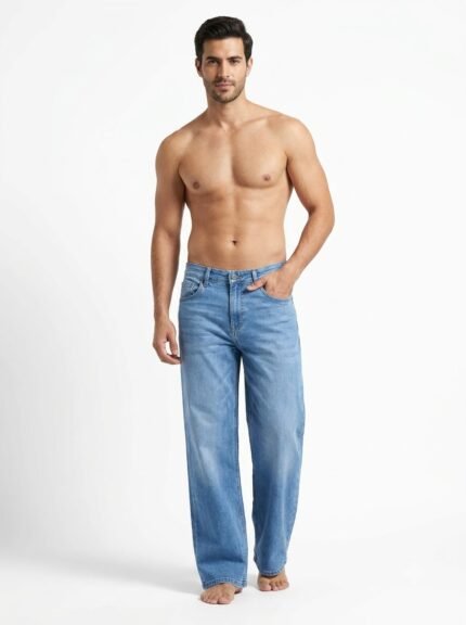 men’s High Wide Leg Jeans – STRAIGHT Fit