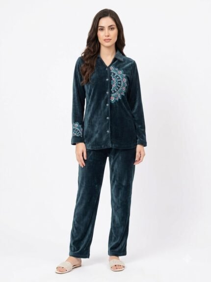 Premium Embroidered Velvet Co-Ord Set