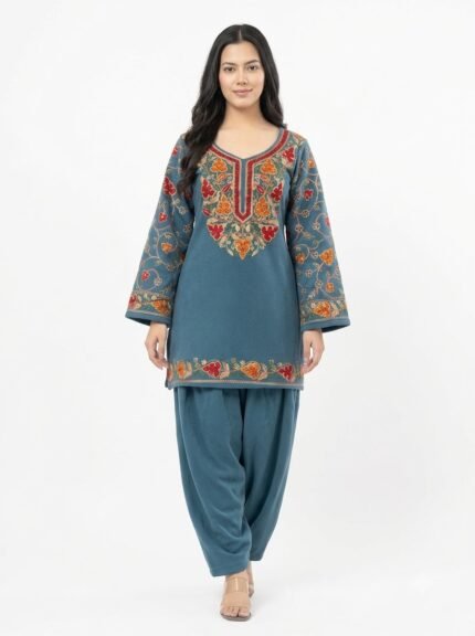 Premium Kashmiri Embroidered Kurta Set