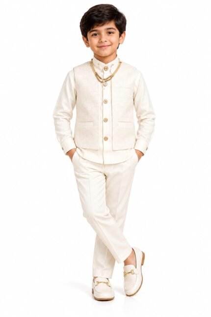 Boys Ethnic Waistcoat Suit Set