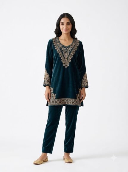Premium Kashmiri Embroidered Kurta Set