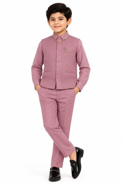 Boys Ethnic Waistcoat Suit Set