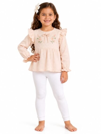 Girls Floral Top and Leggings Set