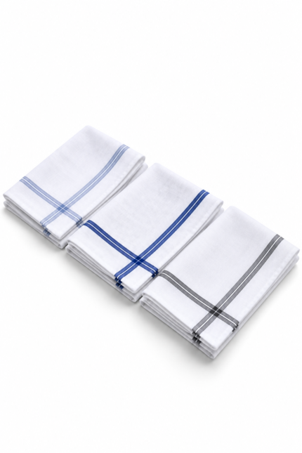 white coloured border handkerchiefs