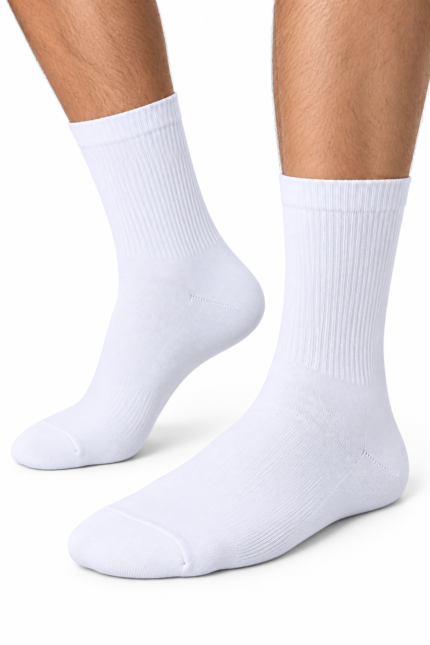 crew-length cotton socks