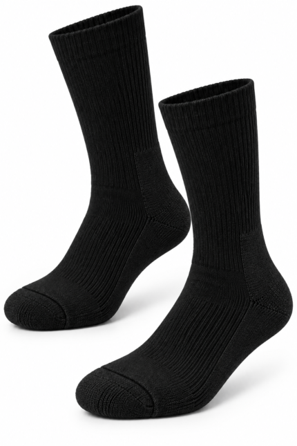 crew-length terry socks