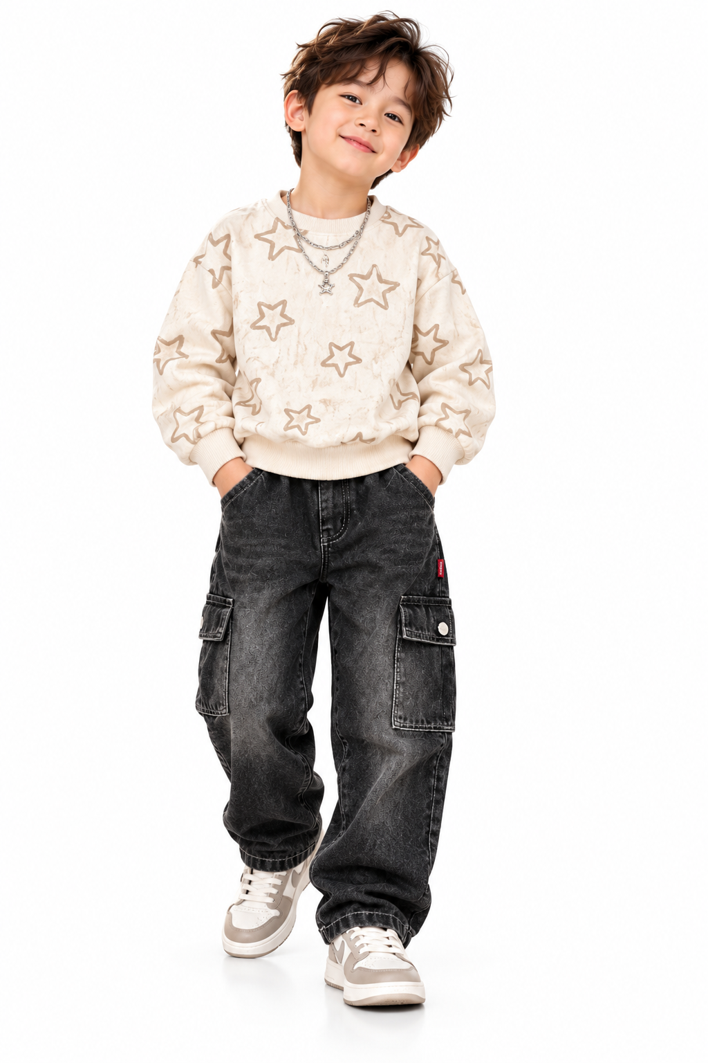 Cheerful Star-Patterned Casualwear Portrait-10