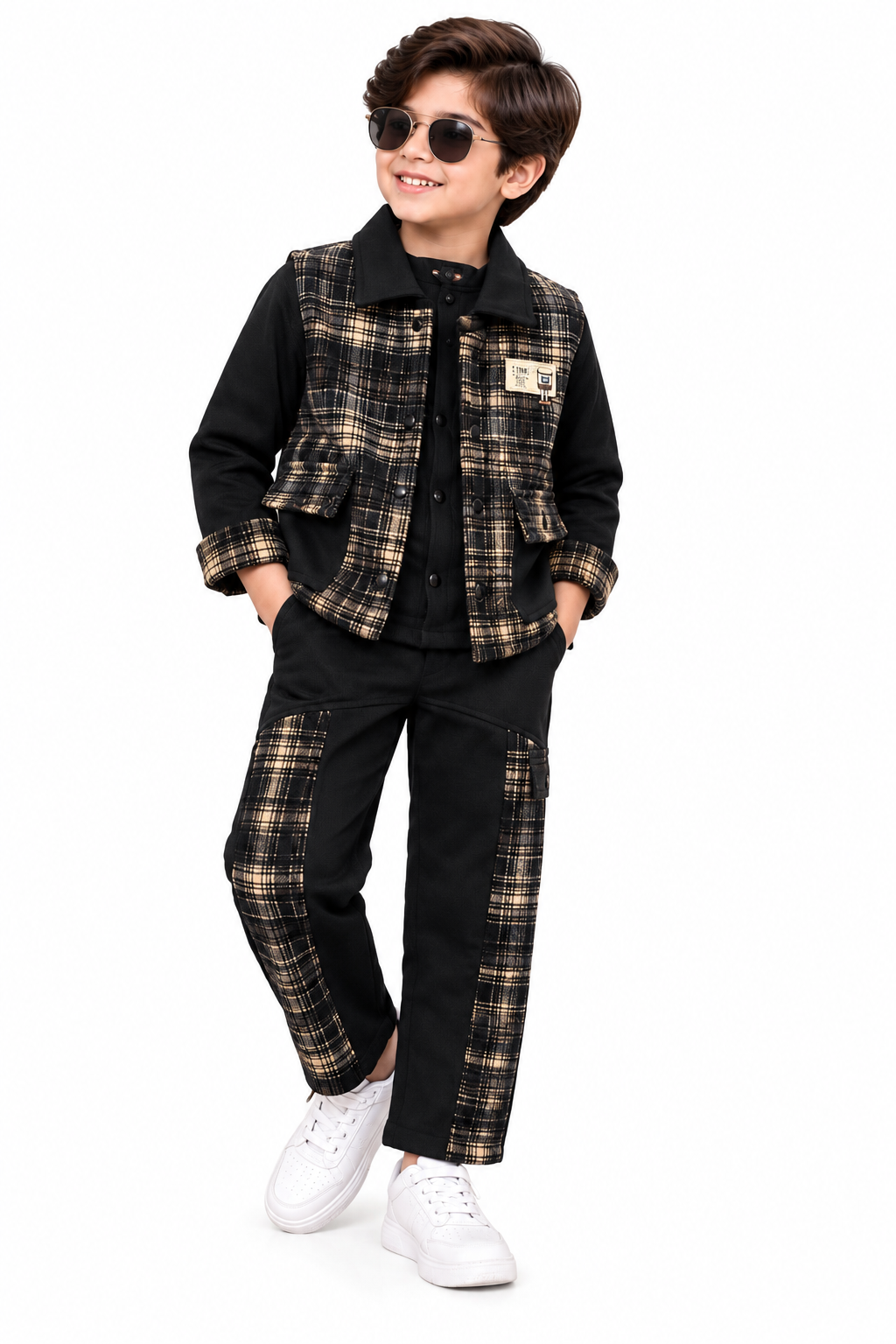 Cool Plaid Outfit on White-7