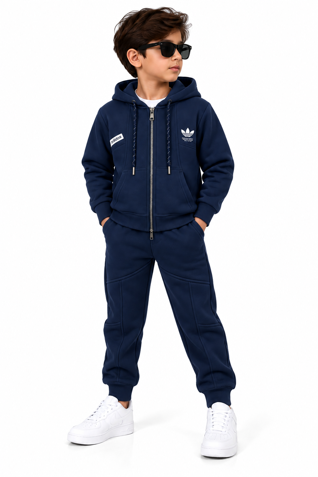 Navy Tracksuit Studio Portrait