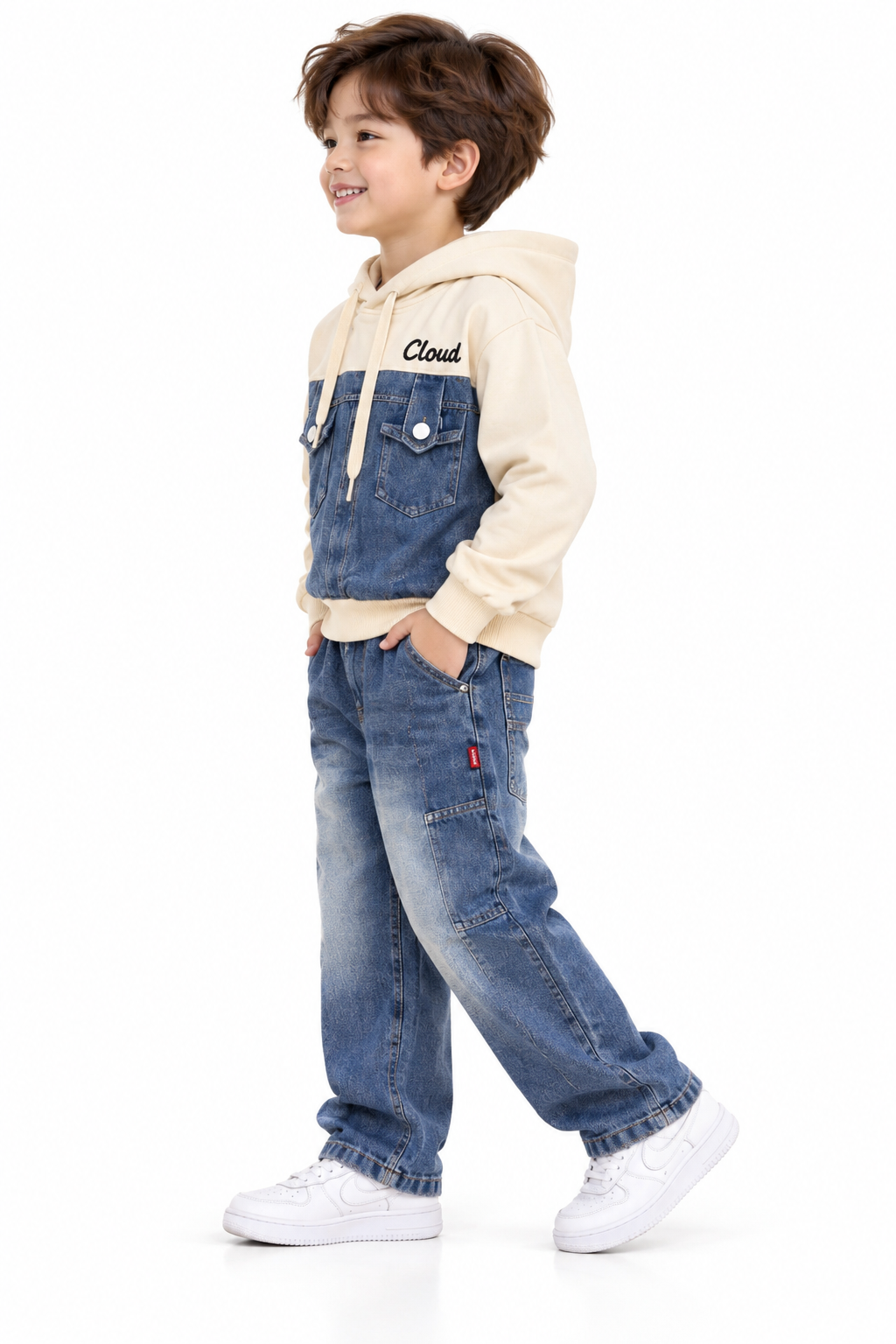 Smiling Boy in Cloud Denim Hoodie-3