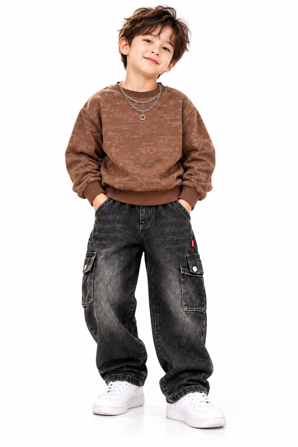 Young Model in Textured Streetwear-6